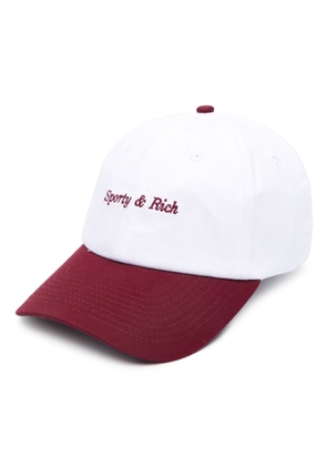 Sporty & Rich logo-embroidered cotton cap - White