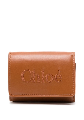 Chloé mini Sense leather wallet - Brown