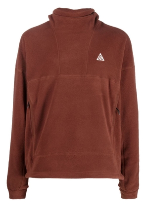 Nike high neck long-sleeve hoodie - Brown