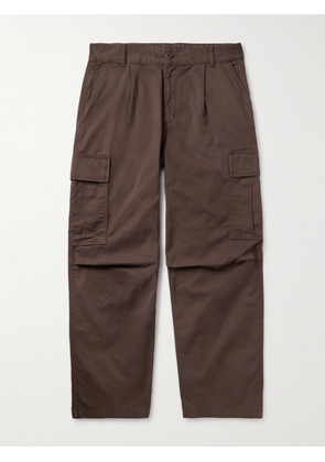 Carhartt WIP - Cole Wide-Leg Pleated Garment-Dyed Cotton-Twill Cargo Trousers - Men - Brown - UK/US 30
