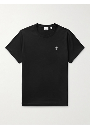 Burberry - Logo-Embroidered Cotton-Jersey T-Shirt - Men - Black - XXS