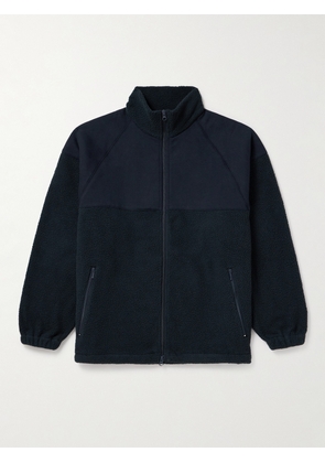 Beams Plus - Mil Panelled Cotton-Jersey and Fleece Zip-Up Jacket - Men - Blue - S