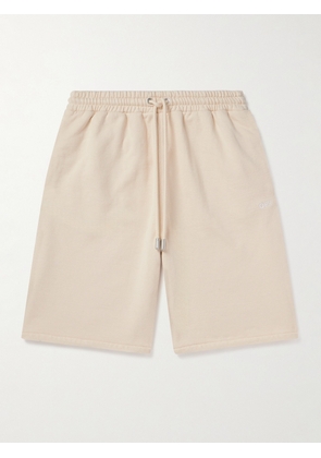 Off-White - Cornely Embroidered Cotton-Jersey Shorts - Men - Neutrals - S