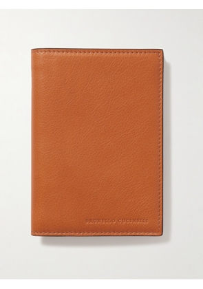 Brunello Cucinelli - Logo-Embossed Full-Grain Leather Passport Holder - Men - Brown