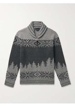 Pendleton - Scenic Peak Shawl-Collar Wool-Jacquard Zip-Up Cardigan - Men - Gray - S