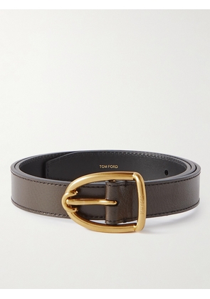 TOM FORD - 3cm Full-Grain Leather Belt - Men - Brown - EU 80