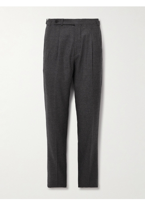Boglioli - Slim-Fit Pleated Virgin Wool-Flannel Suit Trousers - Men - Gray - IT 46