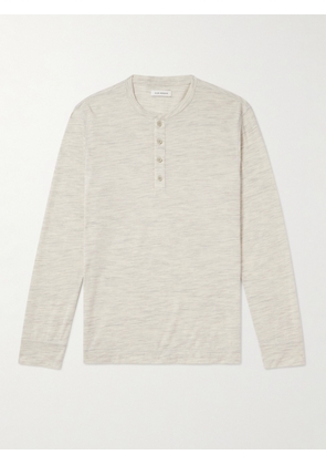 Club Monaco - Space-Dyed Wool-Blend Henley T-Shirt - Men - Neutrals - S