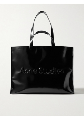 Acne Studios - Logo-Embossed Faux Glossed-Leather Tote Bag - Men - Black