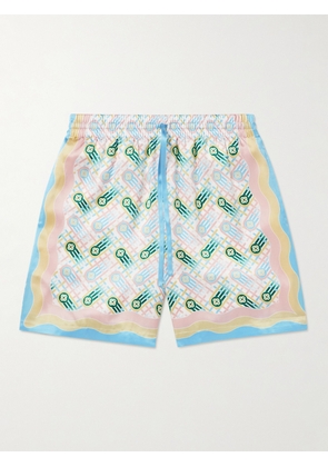 Casablanca - Ping Pong Straight-Leg Printed Silk Shorts - Men - White - S