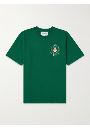Casablanca - Casa Way Printed Organic Cotton-Jersey T-Shirt - Men - Green - XS