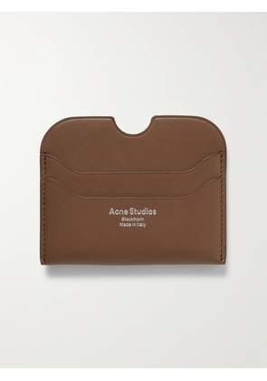 Acne Studios - Elmas Logo-Print Leather Cardholder - Men - Brown