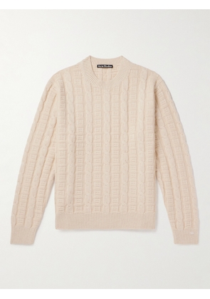 Acne Studios - Kelvir Face Cable-Knit Wool-Blend Sweater - Men - Neutrals - XS
