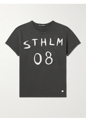 Acne Studios - Appliquéd Cotton-Jersey T-Shirt - Men - Gray - XS