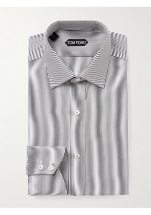 TOM FORD - Striped Cotton-Poplin Shirt - Men - White - EU 38