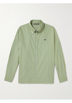 Acne Studios - Logo-Appliquéd Striped Cotton Shirt - Men - Green - XS
