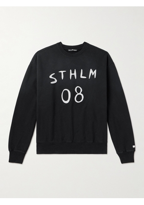 Acne Studios - Appliquéd Cotton-Jersey Sweatshirt - Men - Black - XS