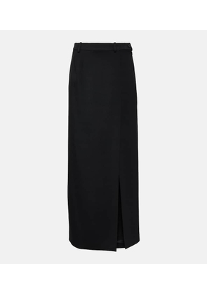 Balenciaga Side-slit wool twill maxi skirt