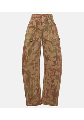 The Attico Effie camouflage barrel-leg jeans