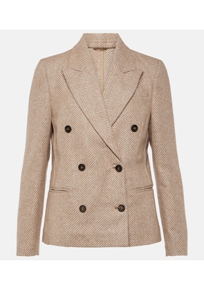 Brunello Cucinelli Chevron wool-blend blazer