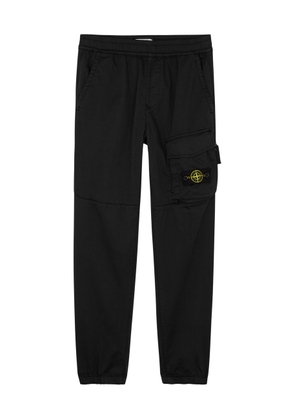 Stone Island Kids Cotton-blend Cargo Trousers - Black - 12 Years