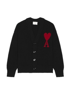ami Red ADC Cardigan in Black & Red - Black. Size L (also in S, XL).