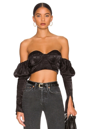 MAJORELLE Farah Bustier Top in Black. Size XL.