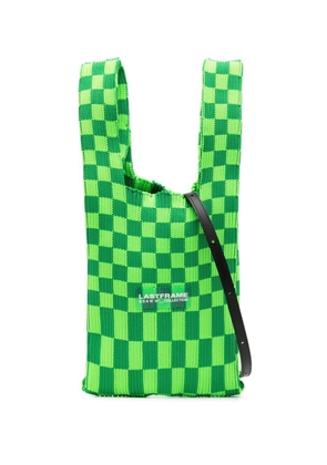 LASTFRAME Ichimatsu check-pattern tote bag - Green