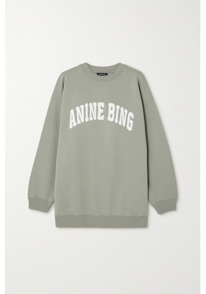 Anine Bing - Tyler Appliquéd Organic Cotton-jersey Sweatshirt - Gray - x small,small,medium,large,x large