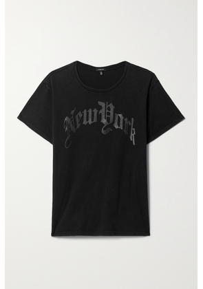 R13 - New York Boy Printed Cotton-jersey T-shirt - Black - x small,small,medium,large,x large