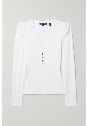Veronica Beard - Dekalb Ribbed Cotton-jersey Top - White - x small,small,medium,large,x large
