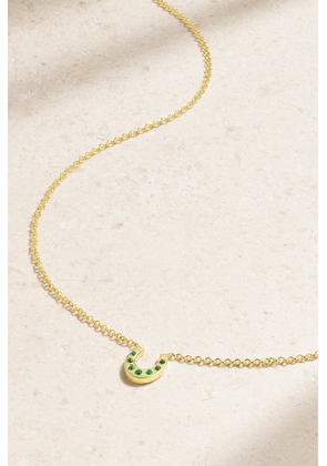 Jennifer Meyer - Mini Horseshoe 18-karat Gold Emerald Necklace - One size