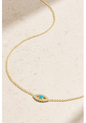 Jennifer Meyer - Evil Eye Mini 18-karat Gold Diamond And Turquoise Necklace - One size