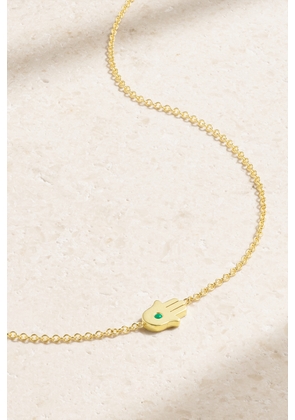 Jennifer Meyer - Mini Hamsa 18-karat Gold Emerald Necklace - One size