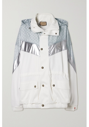 Gucci - Oversized Metallic Shell And Satin Jacquard-paneled Tech-jersey Jacket - Off-white - XS,S,M,L