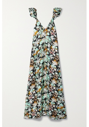 Kika Vargas - + Net Sustain Rafaella Floral-print Silk-twill Maxi Dress - Green - x small,small,medium,large