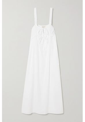 Deiji Studios - Tie-detailed Organic Cotton-poplin Midi Dress - White - x small,small,medium,large,x large