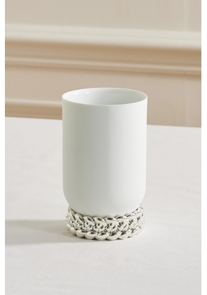 Christofle - Babylone Small Silver-plated Porcelain Vase - One size
