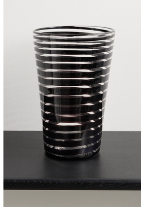 Yali Glass - A Nastro Striped Glass Vase - Black - One size