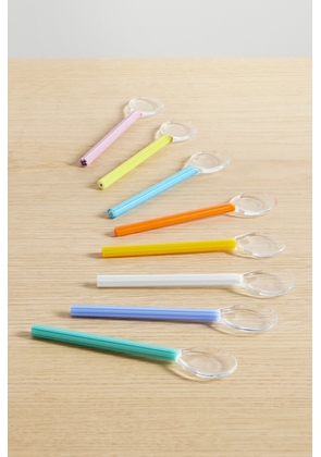 Yali Glass - Primavera Set Of Eight Glass Gelato Spoons - Multi - One size