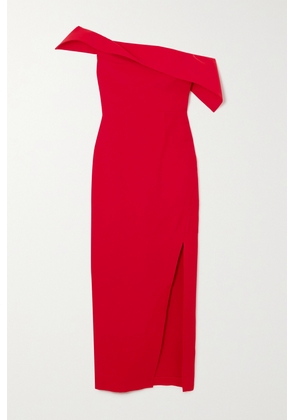 Roland Mouret - One-shoulder Wool And Silk-blend Crepe Gown - Red - UK 4,UK 6,UK 8,UK 10,UK 12,UK 14,UK 16