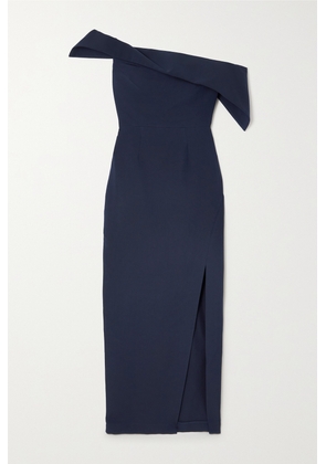 Roland Mouret - One-shoulder Wool And Silk-blend Gown - Blue - UK 4,UK 6,UK 8,UK 10,UK 12,UK 14,UK 16