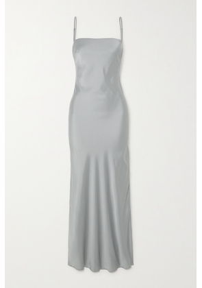 ST. AGNI - Stretch Silk-blend Satin Maxi Dress - Silver - x small,small,medium,large,x large