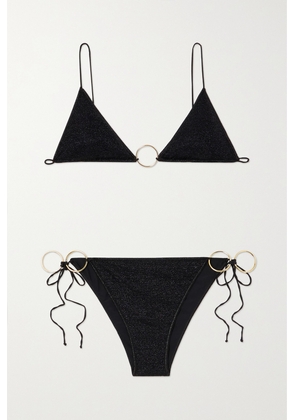 Oséree - Lumière Ring Metallic Triangle Bikini - Black - small,medium,large,x large