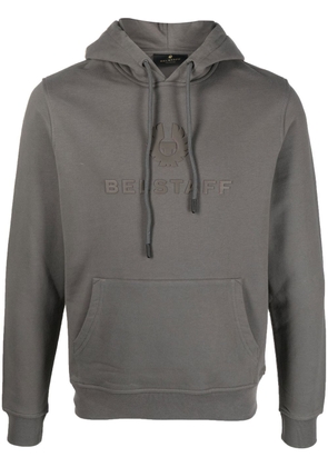 Belstaff raised logo drawstring hoodie - Grey