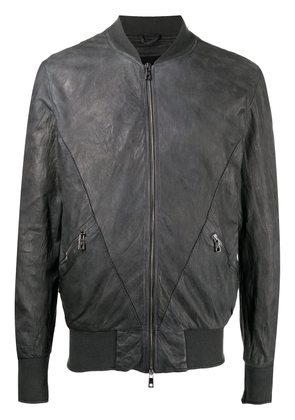 Giorgio Brato zip-up leather bomber jacket - Black
