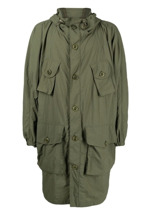 YMC Pala Poncho hooded coat - Green