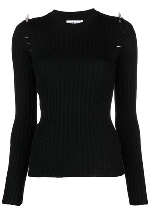 ACT Nº1 ribbed-knit studded-trim top - Black