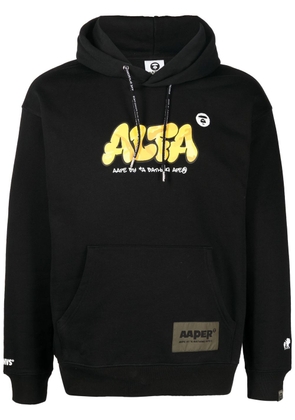AAPE BY *A BATHING APE® drawstring graphic-print hoodie - Black