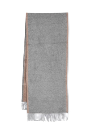 Zegna two-tone fringed silk scarf - Grey